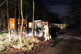 Tractor in brand in Blaricum