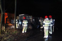 Tractor in brand in Blaricum