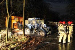 Tractor in brand in Blaricum