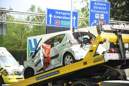 Ongeval met drie voertuigen op A1 bij Laren