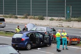 Auto volledig gedraaid na botsing op A1