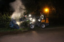 Dixi uitgebrand langs de weg in Blaricum