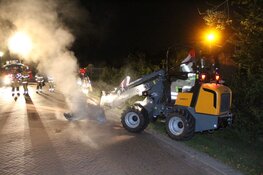 Dixi uitgebrand langs de weg in Blaricum