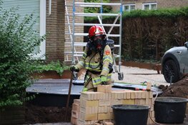 Gaslek na werkzaamheden in tuin Bussum