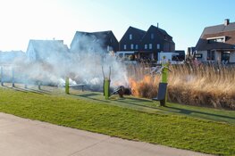 Riet in brand in Blaricum, vermoedelijk aangestoken