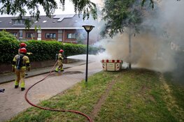 Brand in bouwcontainer te Huizen