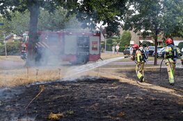 Kinderen steken 200 vierkante meter gras en heide in brand in Huizen