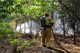 Buitenbrand in bos bij Huizen