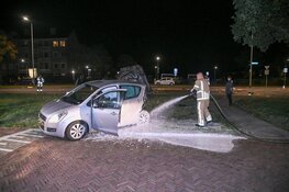 Politieauto, op weg naar melding, betrokken bij aanrijding