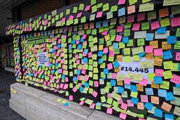 NOS-pand volgepakt met memo-papiertjes