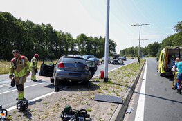 Aanrijding op afrit Huizen, frontale botsing