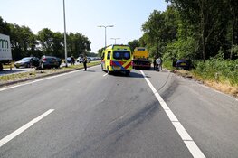 Aanrijding op afrit Huizen, frontale botsing