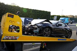 Lange file door aanrijding op A1
