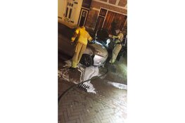 Autobrand aan de Diepeweg in Hilversum