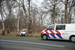 Bestelbus tegen boom gereden in Kortenhoef