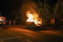 Bouwcontainer in brand in Bussum
