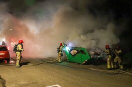 Bouwcontainer in brand in Bussum