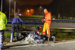 Motorrijder onderuit op oprit A1 bij Bussum