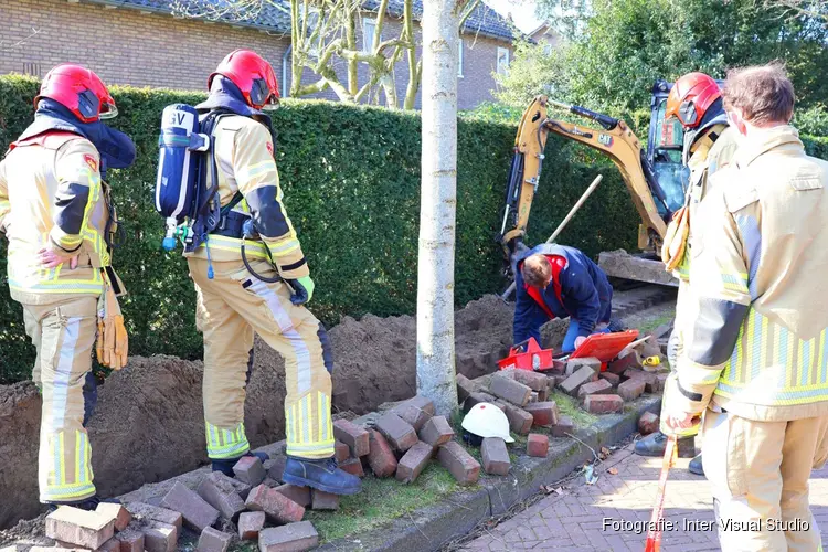 Klein gaslek tijdens graafwerkzaamheden in Laren