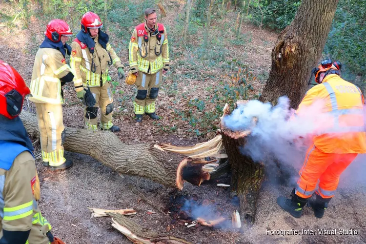 Brandje in bosrijk gebied Blaricum