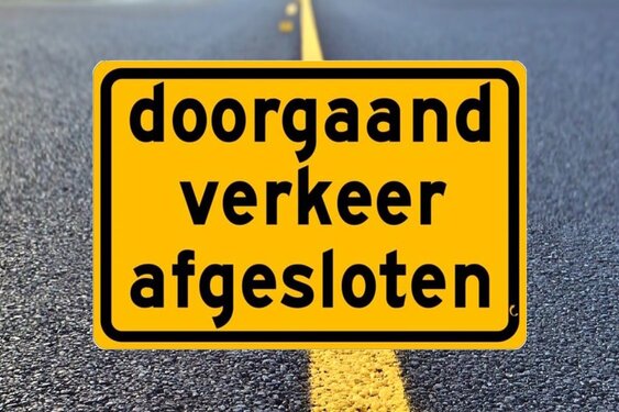 A1 bij Naarden in de nacht dicht in week 19 mei 2025