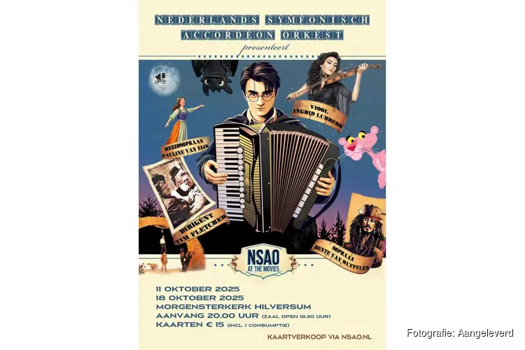 Nederlands Symfonisch Accordeon Orkest (NSAO) treedt op in de Morgensterkerk in Hilversum op zaterdag 11 en 18 oktober