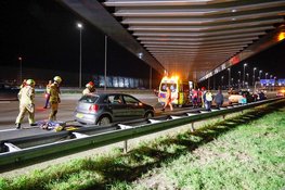 Ongeluk met meerdere voertuigen op de A1 bij Muiderberg