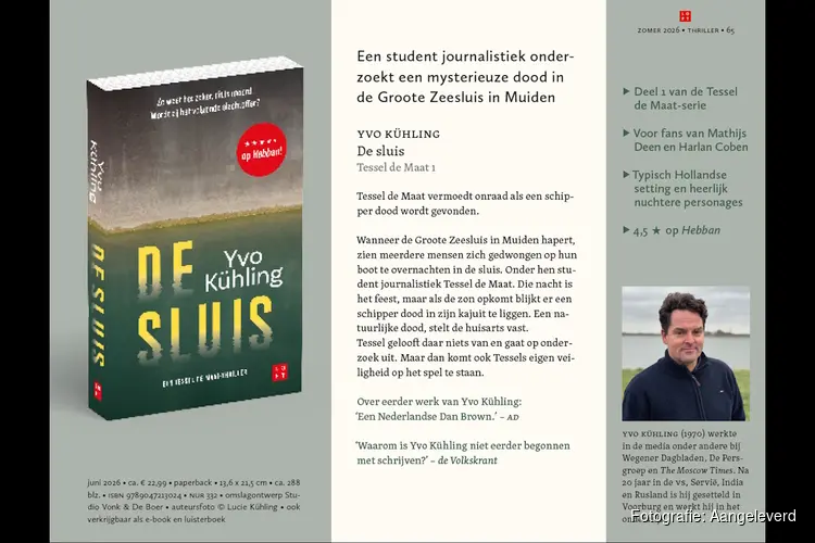 Uitreiking thriller van Yvo Kühling bij Groote Zeesluis te Muiden