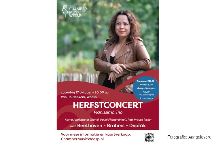 Pianissimo Trio brengt Beethoven, Brahms en Dvořák naar de Van Houtenkerk
