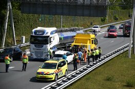 Botsing op A1: lange file