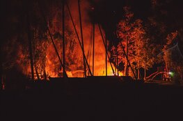 Fikse brand op eiland bij de Loosdrechtse plassen