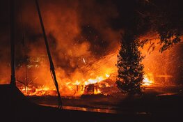 Fikse brand op eiland bij de Loosdrechtse plassen