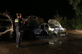 Twee auto's in vlammen op in Huizen