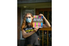 Demonstratie tegen huurverhoging in Hilversum